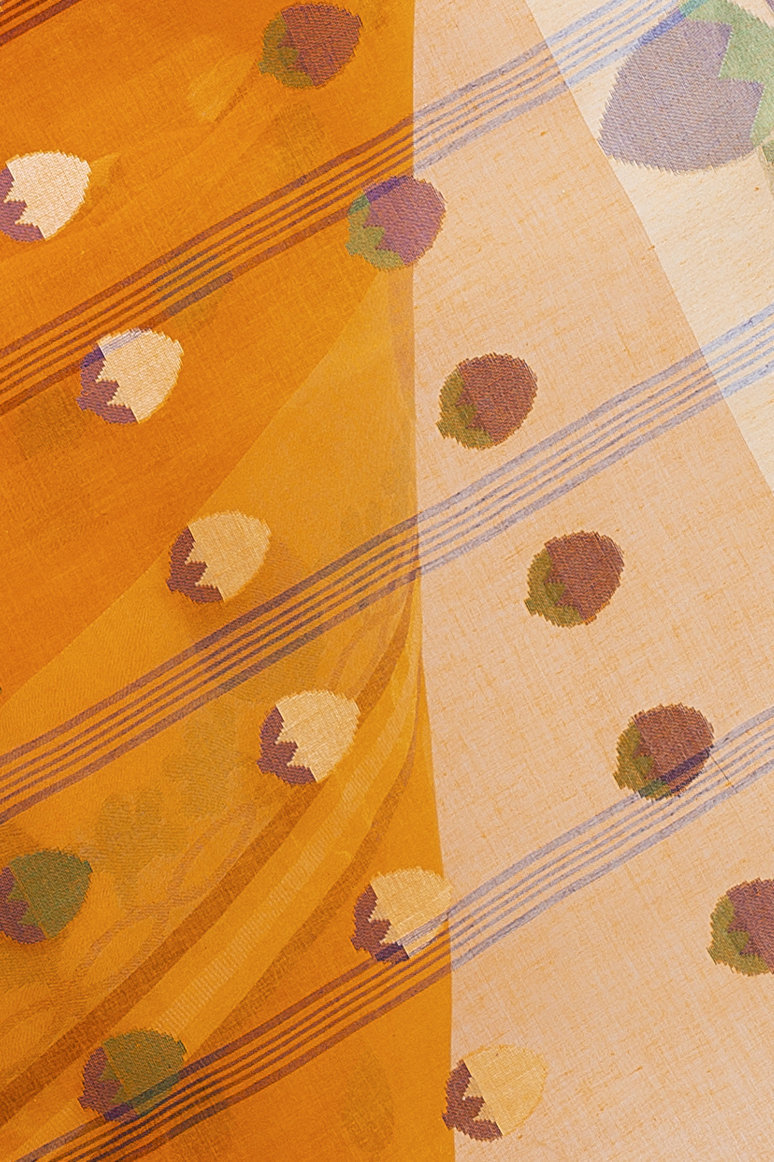 Orange Pure Cotton PaddaPar Tant Saree (776)